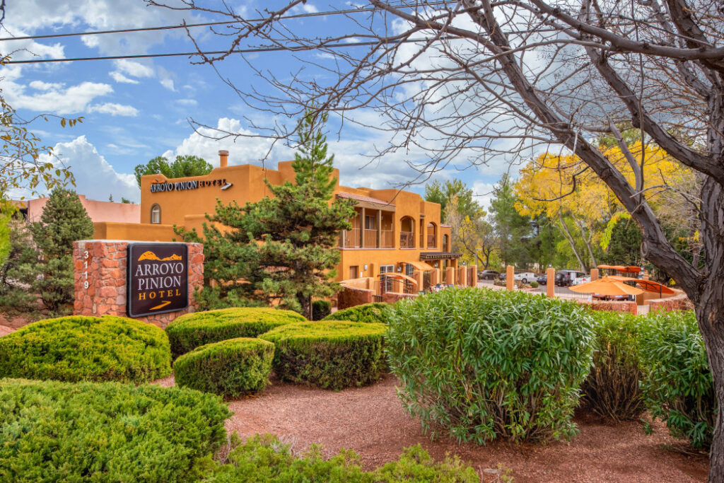 Front exterior view of Arroyo Pinion Boutique Hotel in Sedona