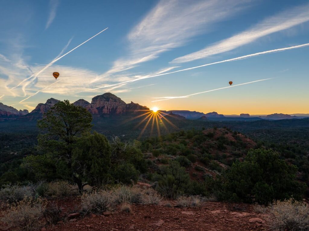 Gentle yoga in Sedona - sunrise view