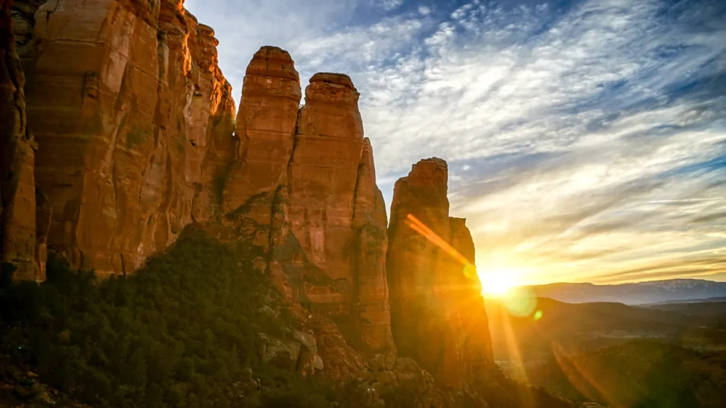 Sunrise over the Sedona red rocks
