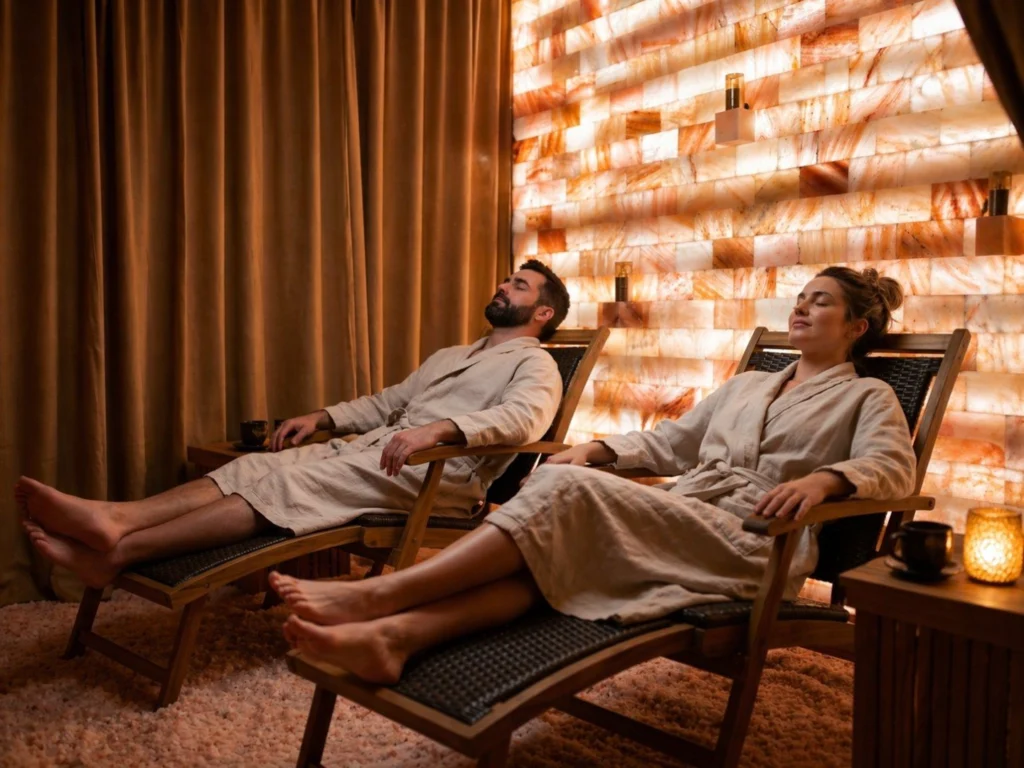 Restorative salt room session