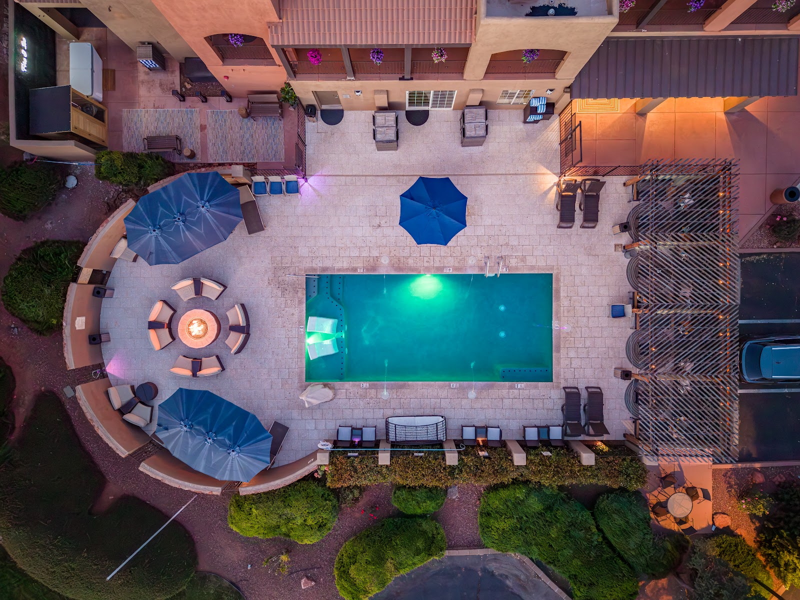 Pool at Arroyo Pinion Hotel with Sedona red rock views